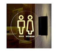 CHUANGRUN Insegna del Bagno, Display a LED con Luce al Neon, Chiara e di Lunga Durata, insegna in Acrilico da 20 cm per Ufficio, Hotel, Centro Commerciale, Bagno, Toilette