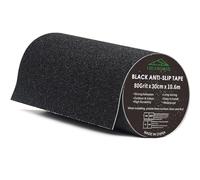 CHUANGSEED Nastro antiscivolo nero 10 cm x 10,6 m High Grip antiscivolo per scale, gradini, per interni ed esterni (nero 10 cm x 10,6 m) (30 cm x 10,6 m)