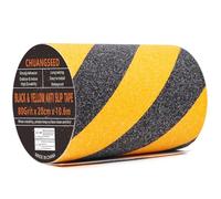 CHUANGSEED Nastro antiscivolo resistente giallo e nero, 20,3 cm x 10,6 m, ad alta trazione, forte aderenza, per la sicurezza esterna/interna, antiscivolo, rotolo di trazione per battistrada