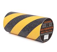 CHUANGSEED Nastro antiscivolo resistente giallo e nero, 30,5 cm x 10,6 m, ad alta trazione, forte aderenza, per la sicurezza esterna/interna, antiscivolo, rotolo di trazione per battistrada