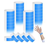 chuanhylis 400 Pezzi Braccialetti Carta Eventi, Braccialetti Discoteca Impermeabili, Braccialetto di Identificazione Autoadesivi, Resistenti All'usura e Agli Strappi per Eventi, Feste (Blu)