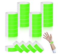 chuanhylis 400 Pezzi Braccialetti Carta Eventi, Braccialetti Discoteca Impermeabili, Braccialetto di Identificazione Autoadesivi, Resistenti All'usura e Agli Strappi per Eventi, Feste (Verde)