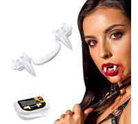 Chuankefanxing Denti da Vampiro, 1 Pezzo di zanne da Vampiro, Denti da Vampiro retrattili per Halloween, zanne da Vampiro riutilizzabili per Feste di Halloween e Cosplay