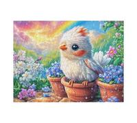 Chubby Bird with Rainbow And Flowers Puzzle 500 Pezzi Idea Regalo Compleanno Originale Rompicapo Premium Rilassamento E Divertimento Regalo Per Tutti 500 PCS