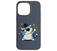 Chubby Blue Tiger Cat Dabbing Dabbing Bat, adatto per bambini Custodia per iPhone 14 Pro Max