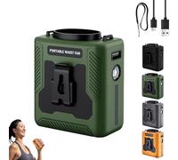 Chubby Cable Fan, 2025 New Chubby Cool Belt Fan, Chubbycool 6000mah Portable Fans Belt - Rechargeable Wearable Cooler with Flashlight, for Outdoor Work, Hiking & Travel (Green)