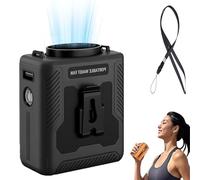 Chubby Cable Fan, Chubbycool 6000mah Portable Fan Belt, Rechargeable Wearable Cooler with Flashlight, 5 Speeds, for Outdoor Work, Hiking & Travel (Black,1PC)