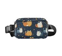 Chubby Cats - Marsupio con stampa di gatti, per donne e uomini, con tracolla regolabile, per viaggi, allenamento, escursionismo, Multicolore, Taglia unica