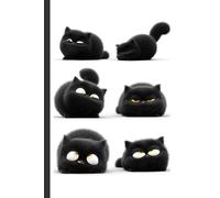 Chubby, cute, fluffy, bored-looking black ca: Work Notebook, Funny Office Gift for Women, Coworker, Boss, Secret Santa Gag Gift (Blank Lined Journal)