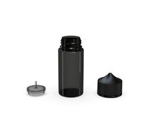 Chubby Gorilla V3 100 ml PET Plastic Unicorn Bottles - Bottles Empty Dropper - 5 x 100 ml (trasparente Black Bottle with Black Cap)