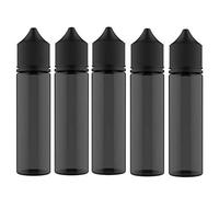 Chubby Gorilla V3 5X 60ml PET bottiglie per E-Liquid - Bottiglie contagocce (bottiglia nera trasparente con tappo nero, 60 ml)