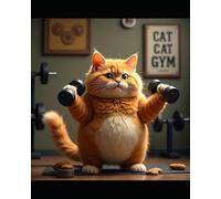 Chubby Orange Cat Workout Journal: Fun Fitness Notebook for Cat Lovers