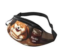 Chubby Shiba - Marsupio a tracolla con stampa a vita regolabile, con stampa a tracolla e borsa a tracolla per studenti - borsa a mano libera alla moda per la vita del campus 14 x 35 cm, A32, taglia