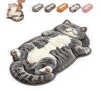 Chubby Tabby Cat Shaped Rug, Chubby Cat Rug, 2D Cartoon Cats Design (#B,XL) | Chubby Tabby Cat Rug, Easy Care, Anti-Slip Backing, Washable, Soft Cozy Sleeping Mat for Sofa, Bed, Bathroom Decor