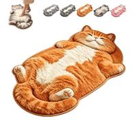 Chubby Tabby Cat Shaped Rug, Chubby Cat Rug, 2D Cartoon Cats Design (#C,M) | Chubby Tabby Cat Rug, Easy Care, Anti-Slip Backing, Washable, Soft Cozy Sleeping Mat for Sofa, Bed, Bathroom Decor