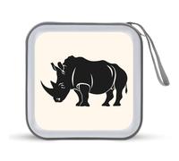 Chubby Unicorns Rhino CD Case Holder Portable 40 Capacità DVD Wallet Storage Organizer per Auto Viaggi, Stile:, Taglia unica