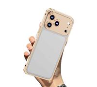 Chubbycase Ultra-Thin Metal Frame Heat Dissipation Case with Lens Protector, Bumper Metal Frame Shockproof Phone Case for iPhone 17/16/15/14 Series (14 Pro-max,Gold)