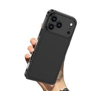 Chubbycase Ultra-Thin Metal Frame Heat Dissipation Case with Lens Protector, Bumper Metal Frame Shockproof Phone Case for iPhone 17/16/15/14 Series (17,Black)