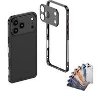 Chubbycase Ultra-Thin Metal Frame Heat Dissipation Case with Lens Protector for iPhone 17 Pro Max, Heat-Dissipation Grid, and Feather-Light Feel(Black,For 17 Air)