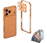 Chubbycase Ultra-Thin Metal Frame Heat Dissipation Case with Lens Protector for iPhone 17 Pro Max, Heat-Dissipation Grid, and Feather-Light Feel(Orange,For 17 Pro)