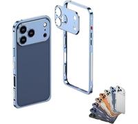 Chubbycase Ultra-Thin Metal Frame Heat Dissipation Case with Lens Protector for iPhone 17 Pro Max, Heat-Dissipation Grid, and Feather-Light Feel(Light Blue,For 17 Air)