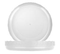 Chuboir Confezione da 5 piattini per piante, 30 cm, in plastica spessa e resistente, rotondi, per interni ed esterni (30 cm, bianco)