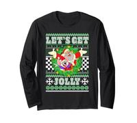 Chuck E. Cheese Christmas Let's Go Jolly Ugly Sweater Maglia a Manica