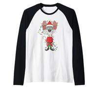 Chuck E. Cheese Christmas Light Decorations Tangle Maglia con Maniche Raglan