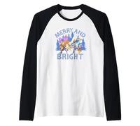 Chuck E. Cheese Christmas Merry And Bright Group Shot Maglia con Maniche Raglan