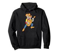 Chuck E. Cheese Cowboy Chuck E. Playing Guitar Distressed Felpa con Cappuccio