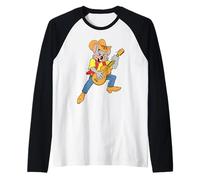 Chuck E. Cheese Cowboy Chuck E. Playing Guitar Distressed Maglia con Maniche Raglan
