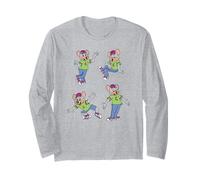 Chuck E. Cheese Multiple Chuck E. Poses Distressed Maglia a Manica