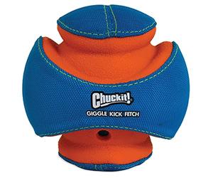 Chuckit! - Giggle Kick Fetch Small - Palla da inseguimento per cani - Palla da masticare per cani - Crea suoni stimolanti di interesse - Taglia piccola - Diametro 14 cm