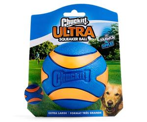 Chuckit! Ultra Squeaker Ball - Palla da Inseguimento e Cigolante per Cani - Alta Resistenza al Rimbalzo - Dimensioni Extra Large - 9 cm di Diametro