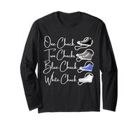 Chucks And Pearls Divine Nine Black Girl Magic Blue White Maglia a Manica