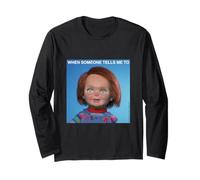 Chucky Calm Down Meme Front And Back Maglia a Manica