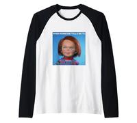 Chucky Calm Down Meme Front And Back Maglia con Maniche Raglan