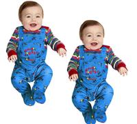 Chucky Costume da Bambino Bambini Halloween Chucky Bambola Vestito 0-12 Mesi