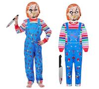 Chucky Costume per bambini Chucky, maschera finto coltello Halloween, costume per ragazzi e ragazze (maschera, L-140 cm)
