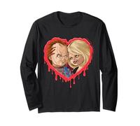 Chucky E Tiffany Gocciolante Cuore Horror Amore Maglia a Manica