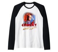 Chucky Halloween Design Vuole Giocare Maglia con Maniche Raglan