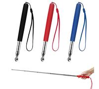 Chudian 3 Pezzi Puntatore Telescopica,Bacchetta Telescopica Allungabile in Acciaio Inox Puntatore per Insegnante Estensibile per Aula Ufficio(Rosso,Blu,Nero)