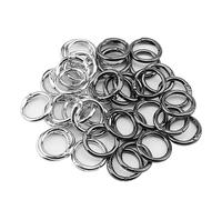 CHUEHKAK 40 moschettoni rotondi a moschettone, piccoli 26 mm, in lega di zinco, 20 argento e 20 neri, per portachiavi fai da te, gioielli