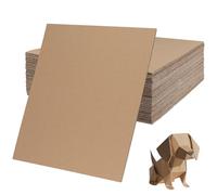 CHUENKUK 50 fogli di cartone ondulato 30,5 x 30,5 cm, 2 mm, quadrati di cartone ondulato marrone, per progetti fai da te, imballaggi, artigianato
