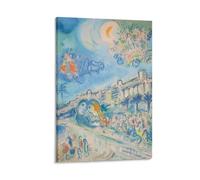 CHUHUAN Poster su tela con stampa artistica da parete e poster di Marc Chagall di Hug Bataille De Fleurs, decorazione moderna per la famiglia, 30 x 45 cm
