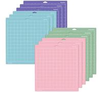 CHUIFAI 12 Tappetini da Taglio in Vinile, 30,5 x 30,5 cm, Set per Cricut e Plotter da Taglio, Multiuso per Bricolage, Cucito e Arte, 4 Colori: Rosa, Verde, Viola, Blu
