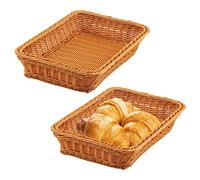 CHUIFAI 2 cestini rettangolari in vimini, 35 x 25 x 7,5 cm, in rattan intrecciato, per la cucina