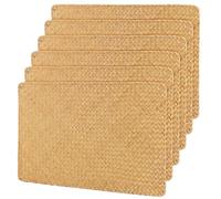CHUIFAI Set di 6 tovagliette in rattan, 45 x 30 cm, rettangolari, in erba naturale di mare, resistenti al calore, per tavolo da pranzo
