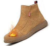 CHUIKUAJ Stivali di Sicurezza per Saldatore Uomo Leggeri Scarpe da Lavoro con Punta In Acciaio Scarpe da Costruzione Alte In Pelle Scamosciata Resistenti All'usura,Four-seasons-42EU