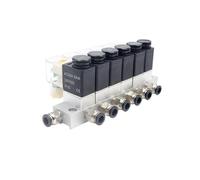 CHULKJFX Interruttore di Controllo elettronico Singolo Combinato Pneumatico a 6 Vie on/off Gruppo solenoide multidirezionale 2V025(24V)